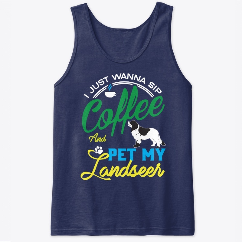 Cute Landseer and Coffee shirt funny dog