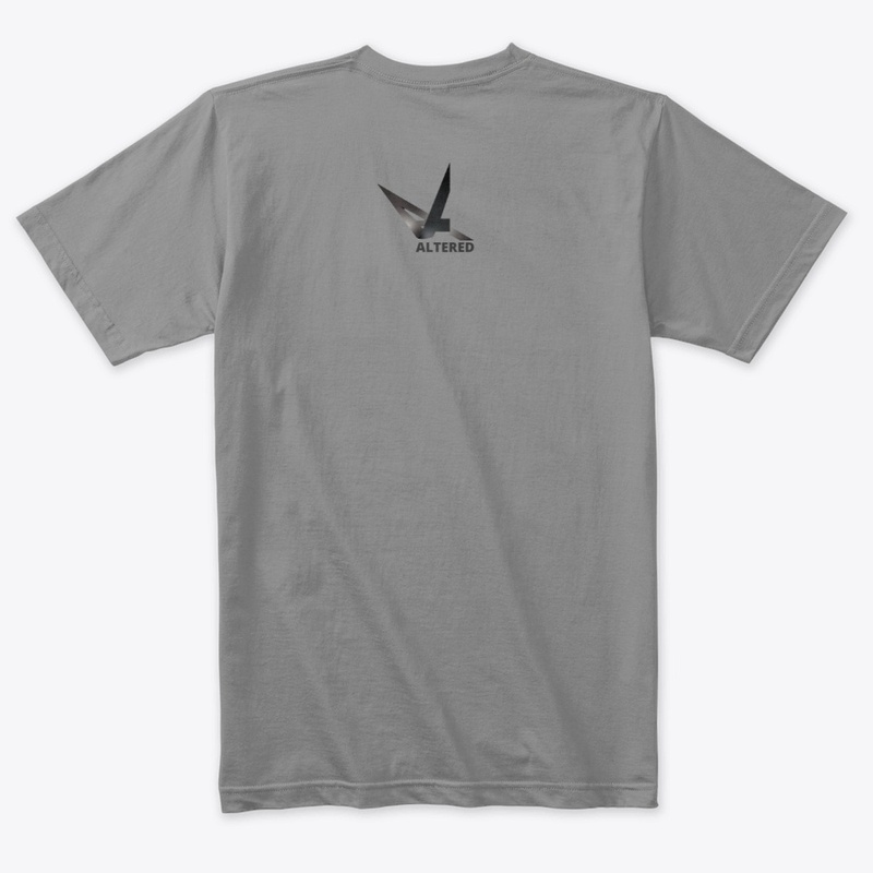 Altered logo shirt front and back