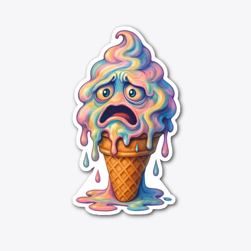 Melting Rainbow Ice Cream Art