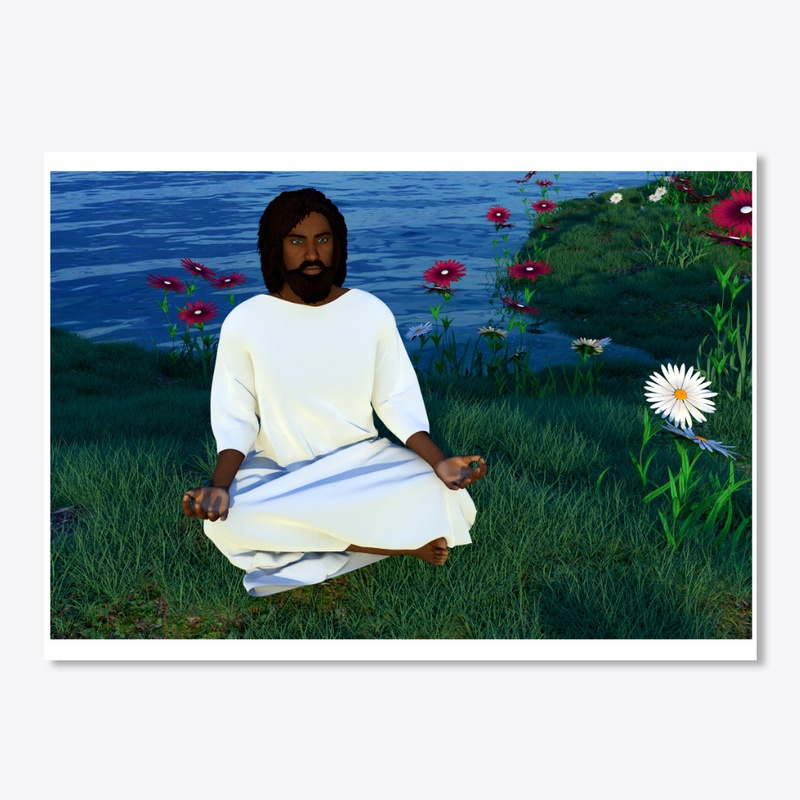 BLACK YESHUA MEDITATING 3D