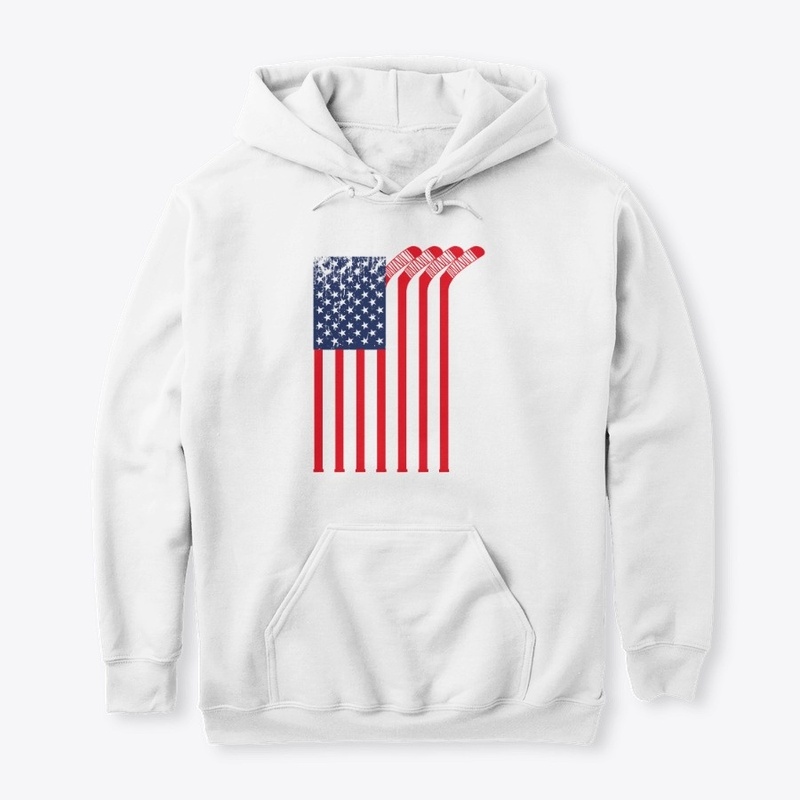 Hockey Stick American Flag USA Gifts