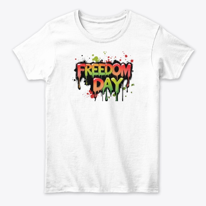 Freedom Day Drip Graffiti Design