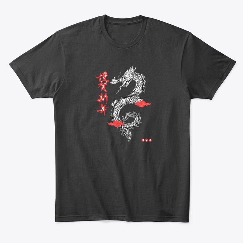Black Red Illustration Dragon Streetwear