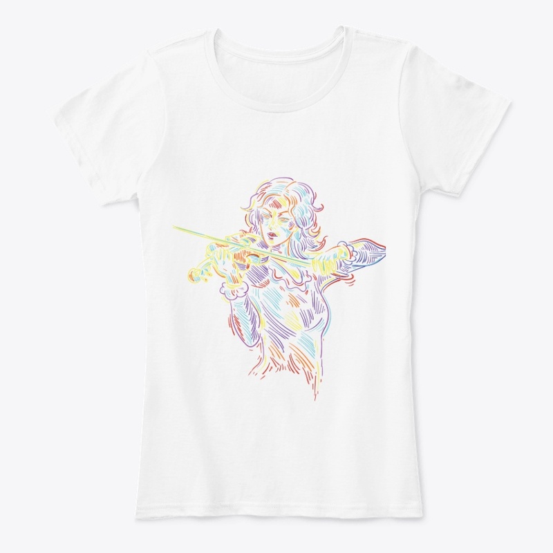 Colorful Violin Girl Women's T-Shirt