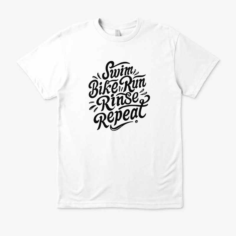 Swim Bike Run Typography White