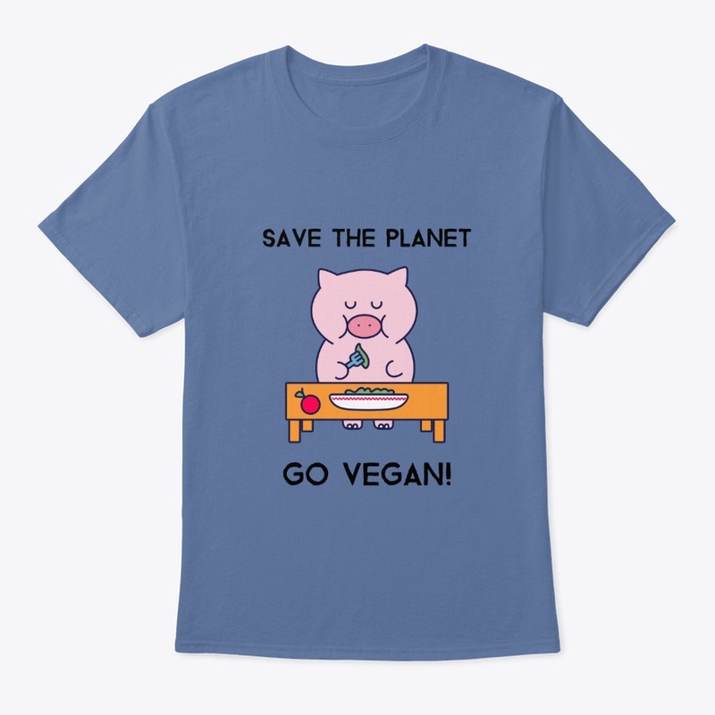Vegan T-Shirt Save The Plane Go Vegan 