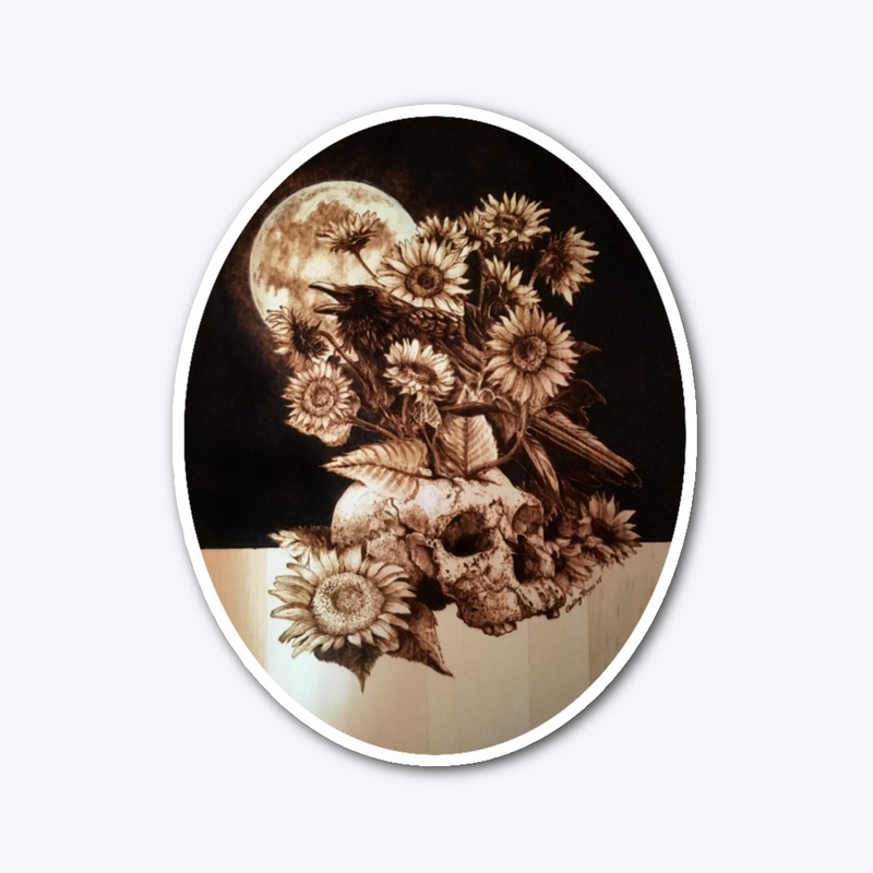 Raven Sunflower Skull