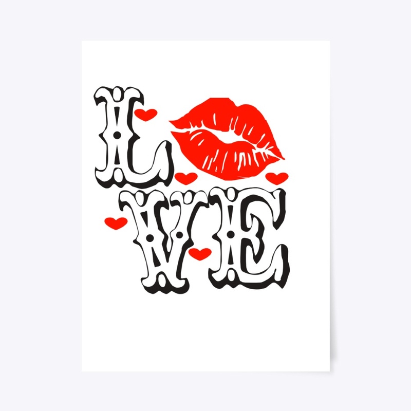 Love Heart Letter Print T Shirt