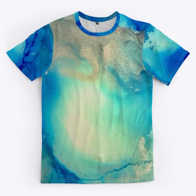 Blue and Silver Resin art Tee