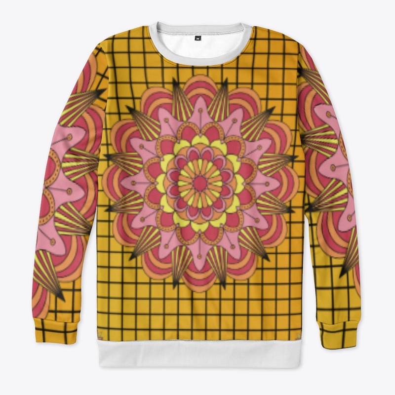Mandala on a checkered background