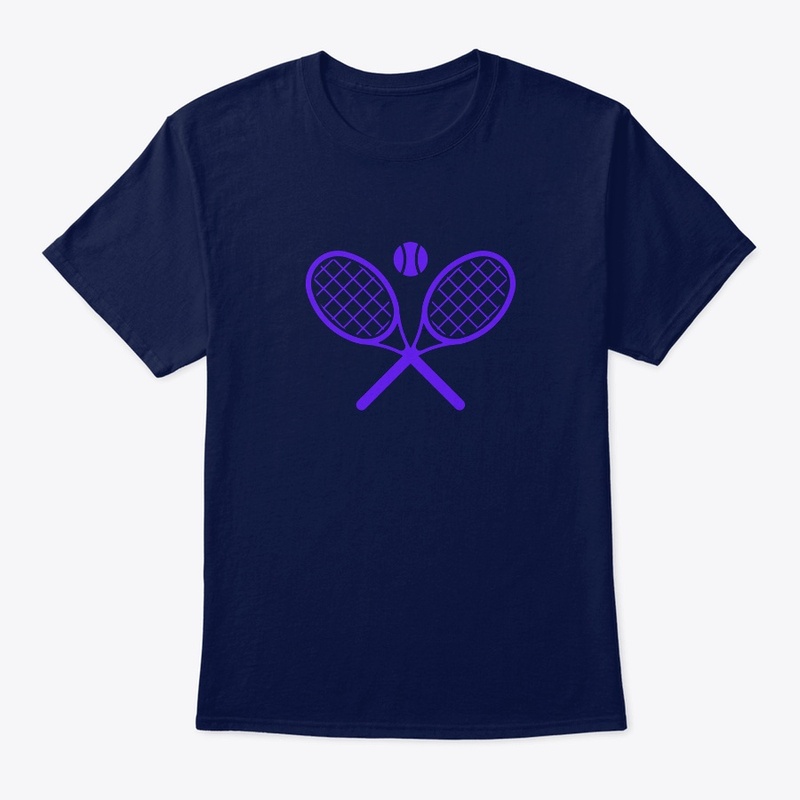 Blue Crossing Rackets Design T Shirt