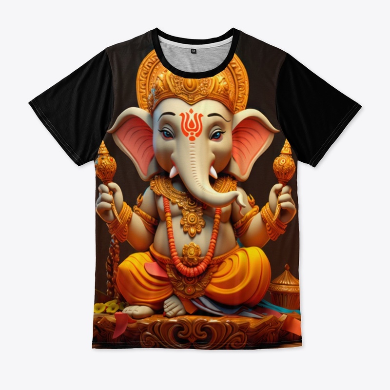 Allover Print Lord Ganesha T-shirt..