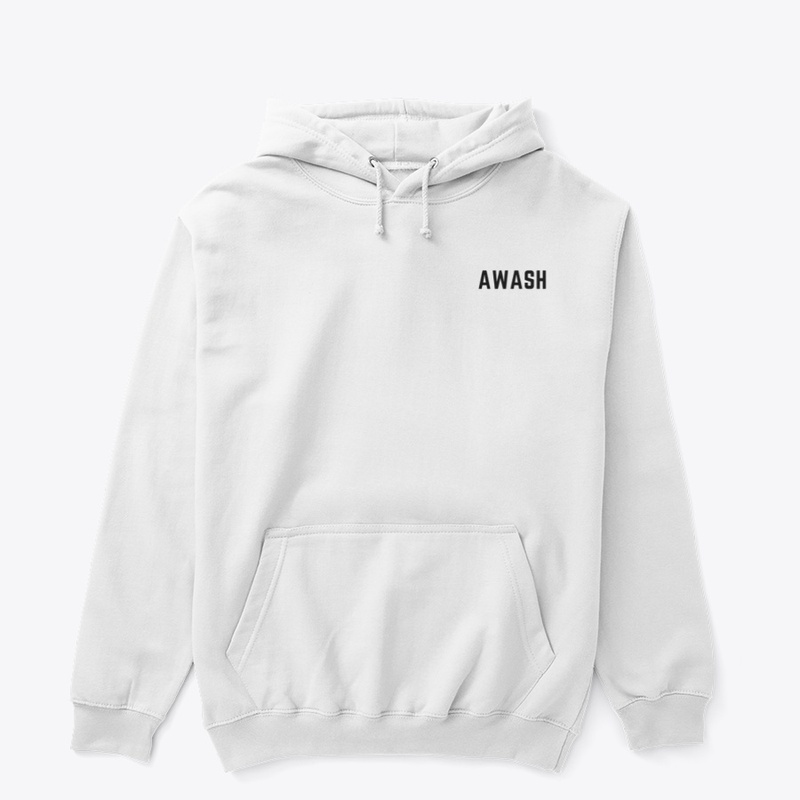Awash- White Classic Pullover Hoodie