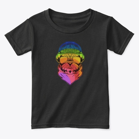 Pugs And Paws Black T-Shirt Front
