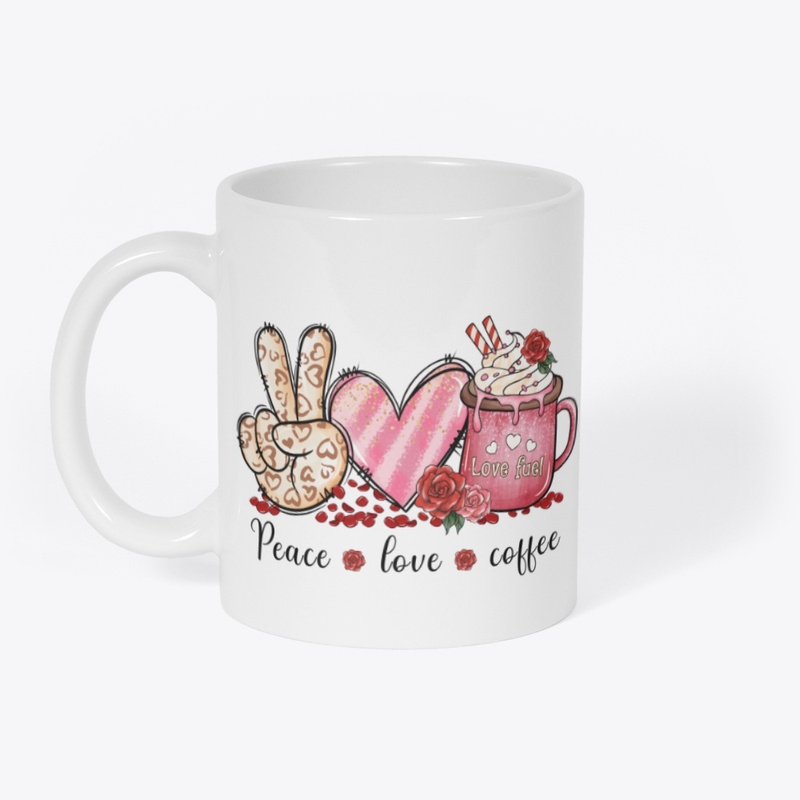 Peace Love Coffee – Retro Valentine Styl