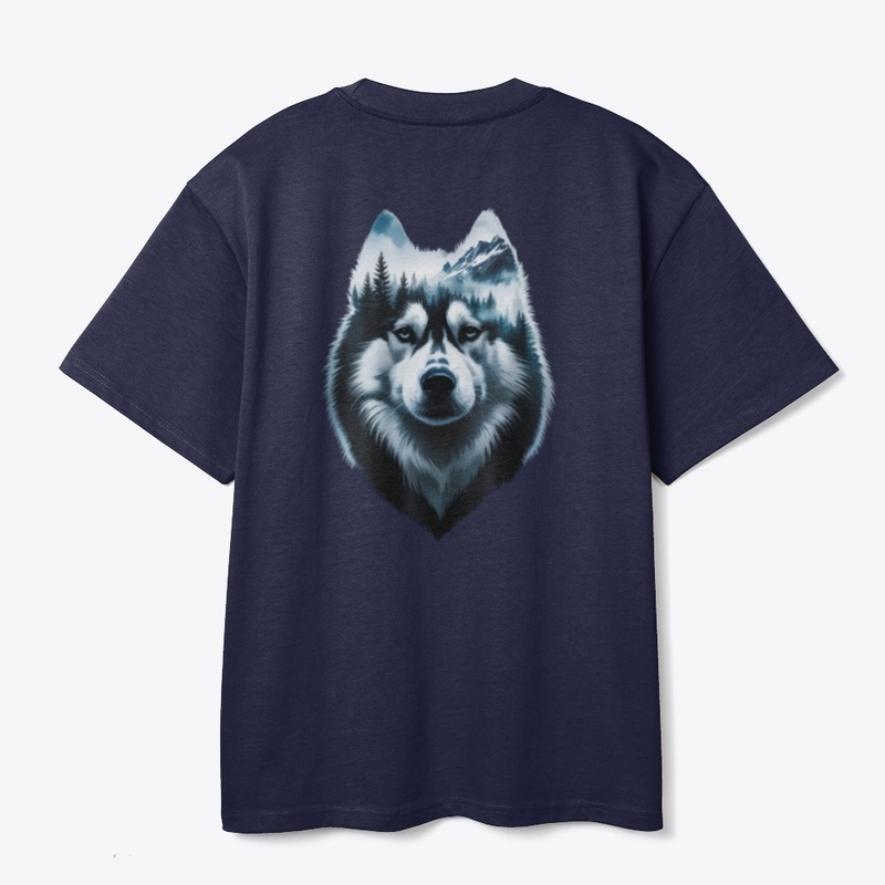 Siberian Husky Forest Nature Art Tee