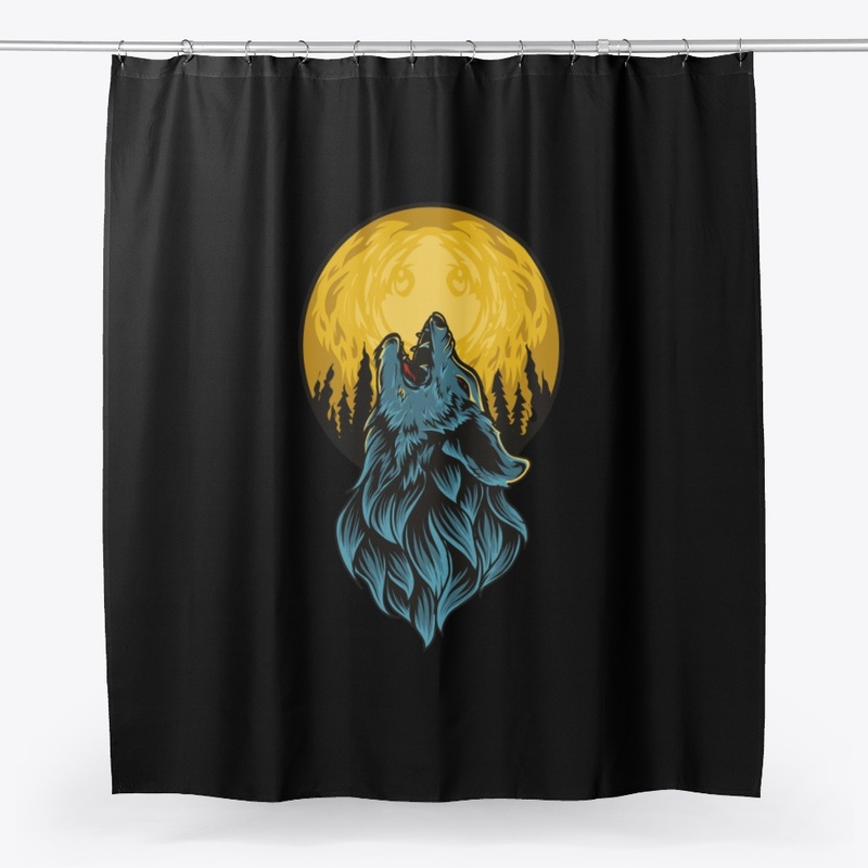 Wolf Roaring On The Moon