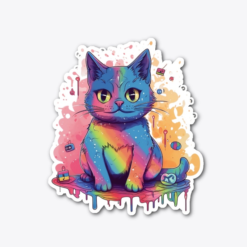 Rainbow Graffiti Cat