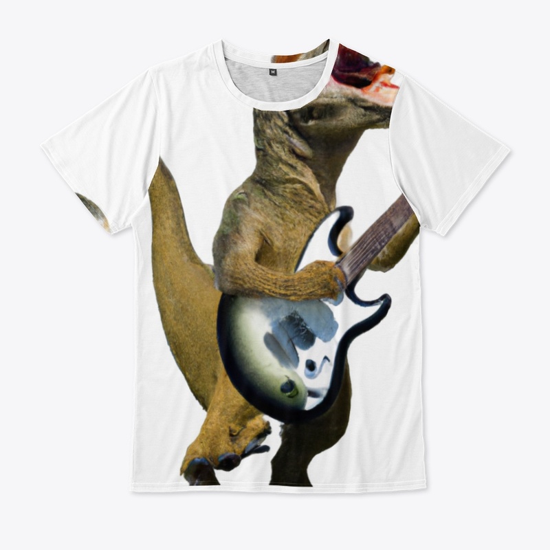 Dinosaur Jamming on Guitar
