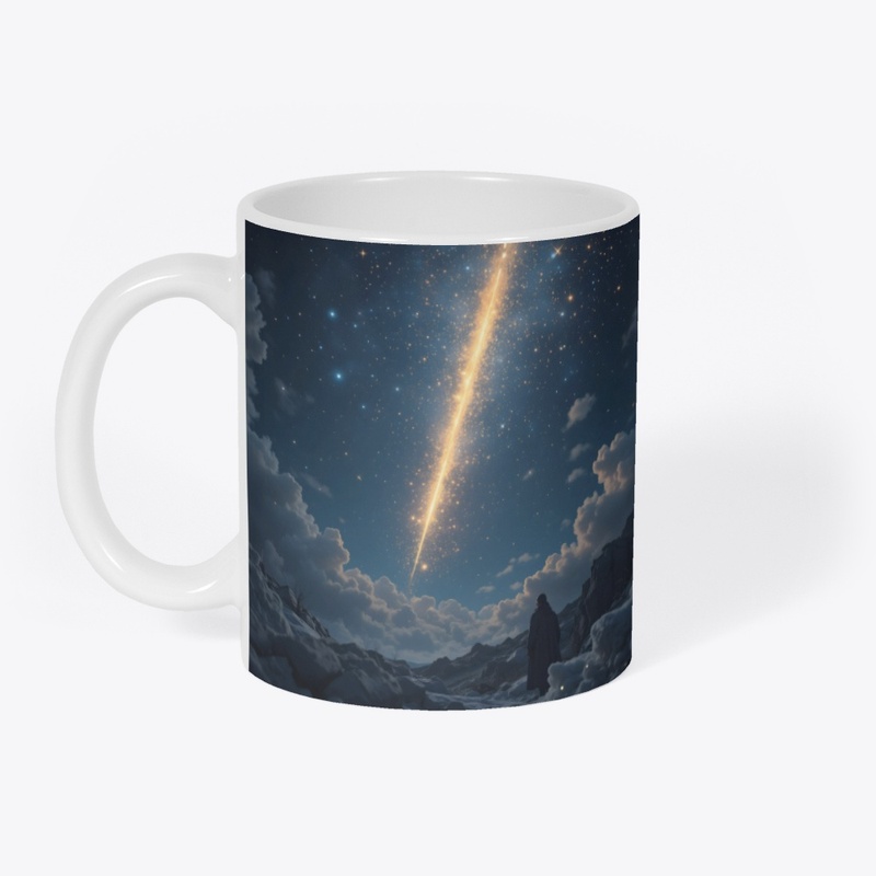 Glittering falling meteor