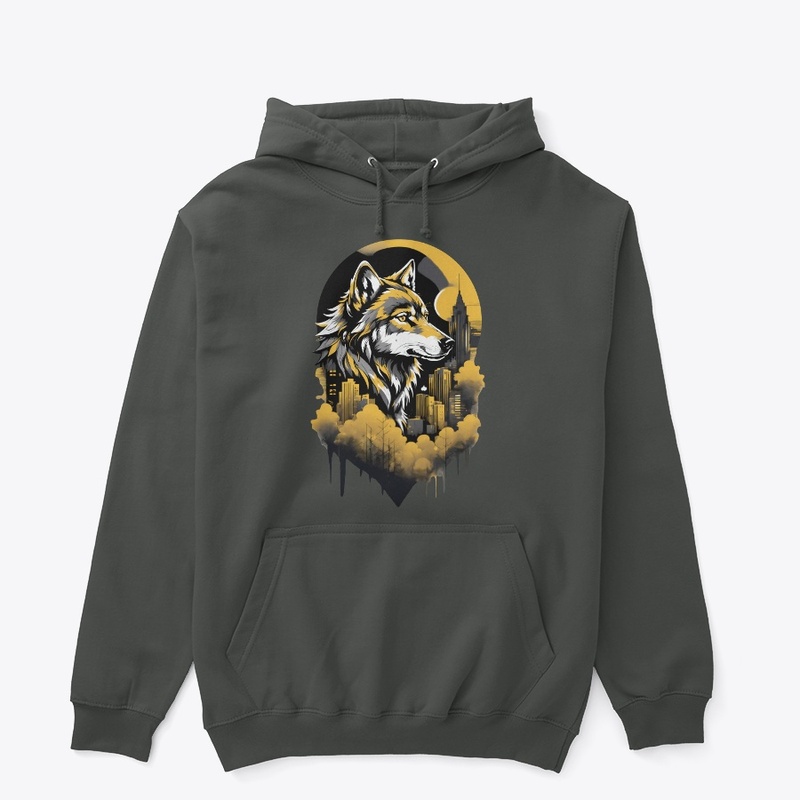 Black & Gold Urban Wolf Shirt