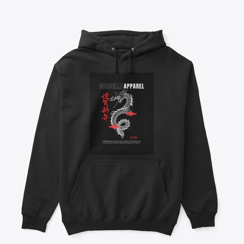 "Bold 'BORCELLE APPAREL' Black T-Shirt 