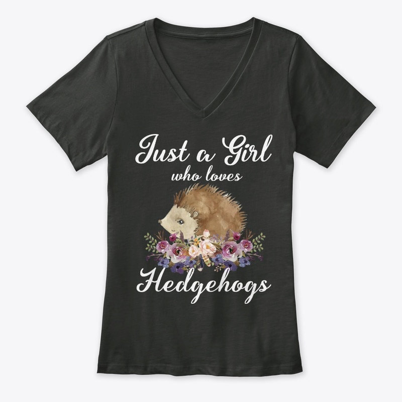 Girl Loves Hedgehogs Watercolor Style