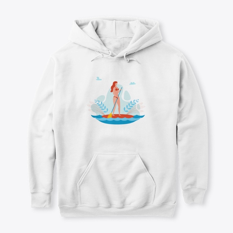 SUP paddle board woman illustration