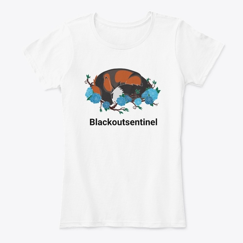 Laying fox with roses 2