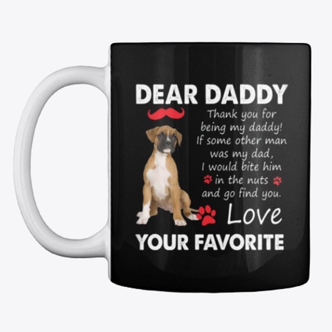 Mug For Boxer Dad Black T-Shirt Front