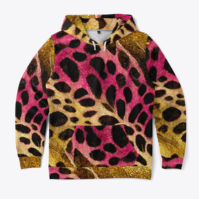 Pink and Gold Animal Print Design 