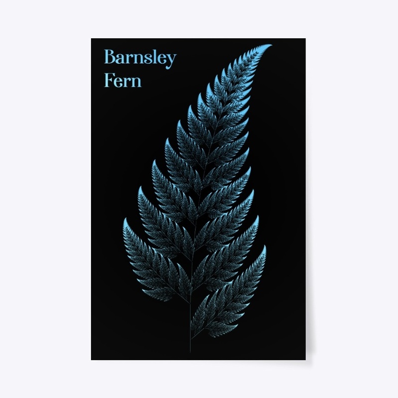 Barnsley Fern Fractal Blue