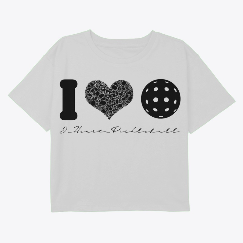 I Heart Pickleball Black w/ text