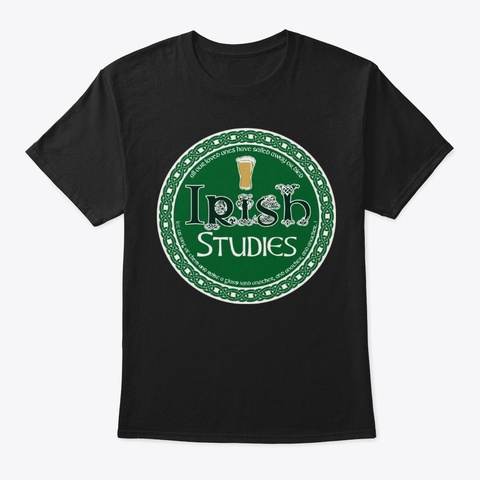Irish Studies Beer Alcohol Patrick Tee Black T-Shirt Front