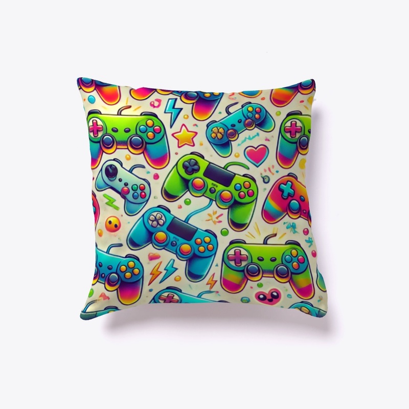 Vibrant Gaming-Themed Pillow