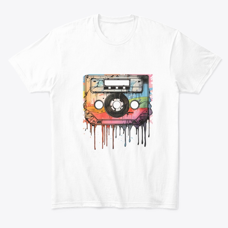 Retro Cassette Color Splash Tee