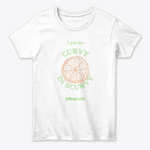Curvy Scurvy White T-Shirt Front