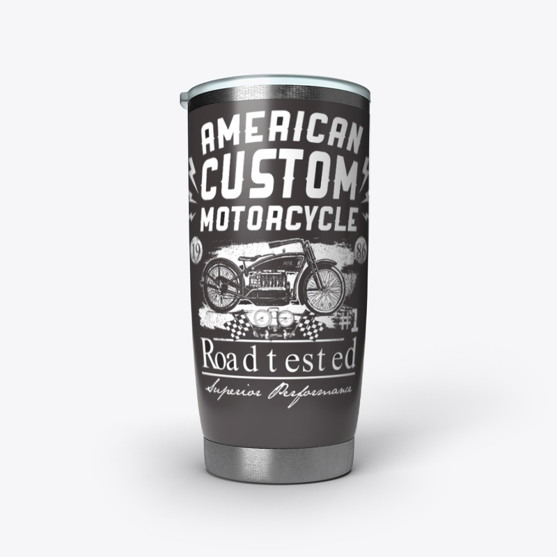 Retro sign of custom motorcycles