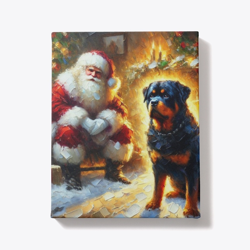 Rottweiler and Santa
