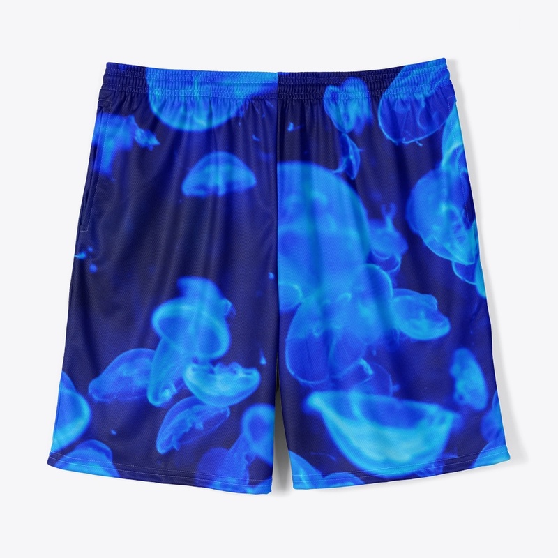 Blue jellyfish in deep Sea creatures