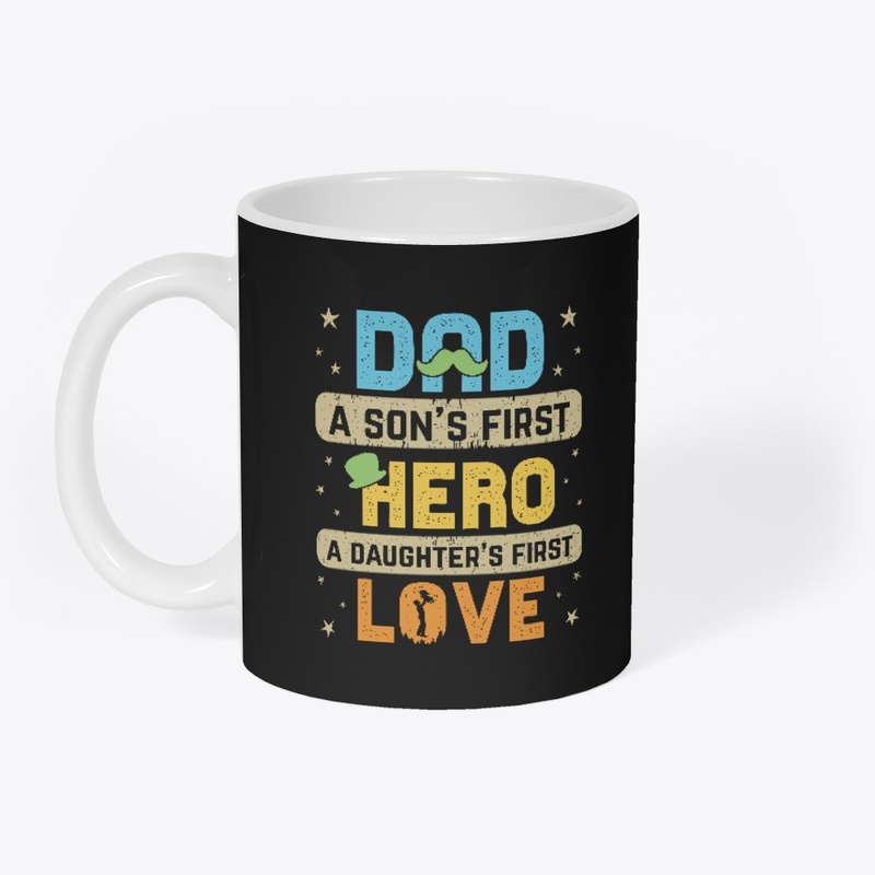 Dad - A Son's First Hero Retro T-shirt