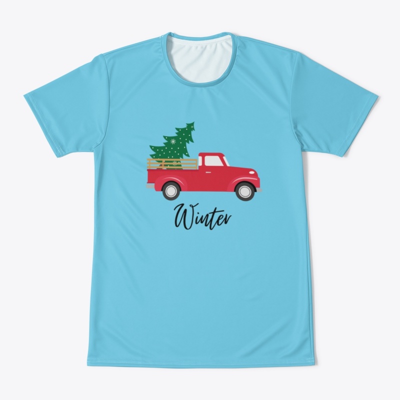 Red Christmas Truck and Tree