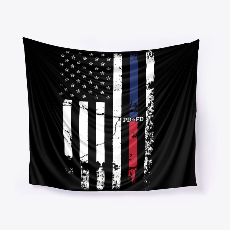 Blue and Red Flag