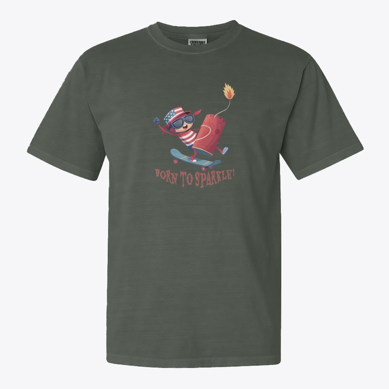 Born to Sparkle Firecracker Skate Tee.
