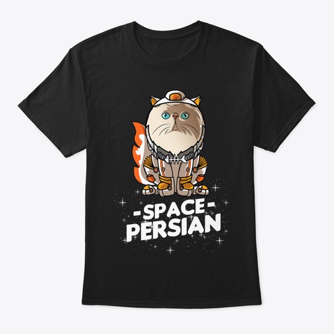😍Christmas Space Persian Suit Dad Mom G Black T-Shirt Front