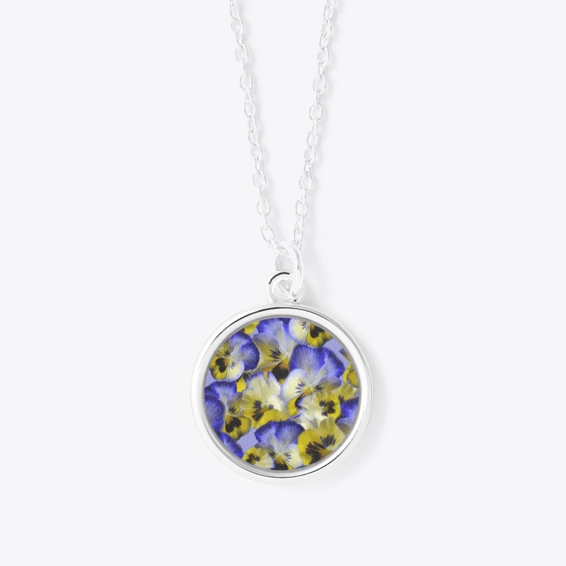 Blue and Yellow Pansies