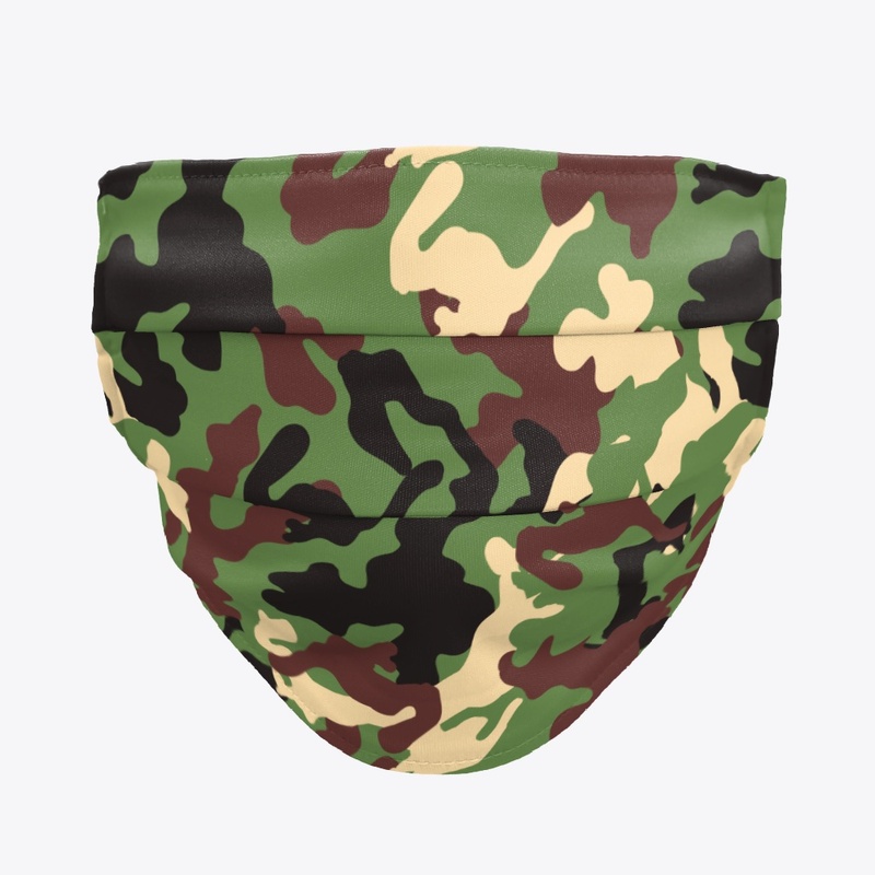 Green camo face mask