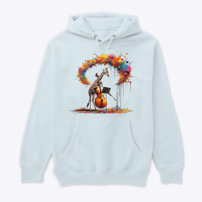 Giraffe playing cello