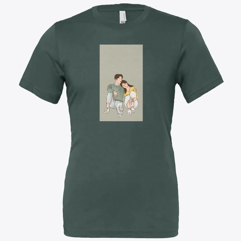 Red T-shirt with design hahband wife 