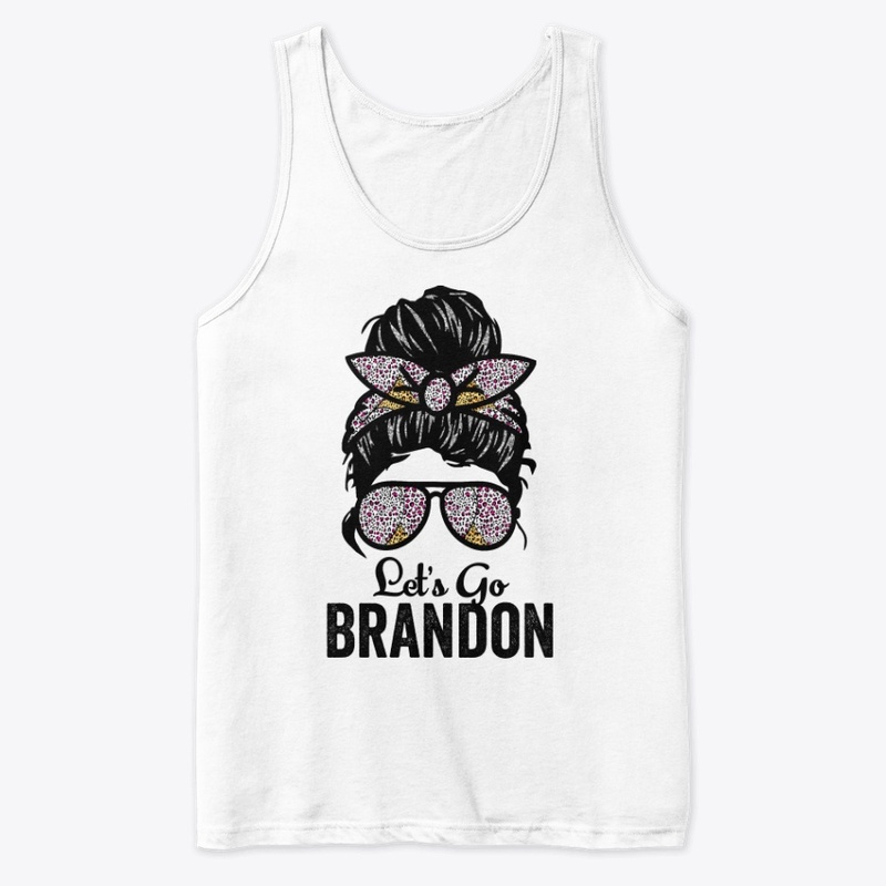 Let's Go Brandon Messy Bun Leopard 